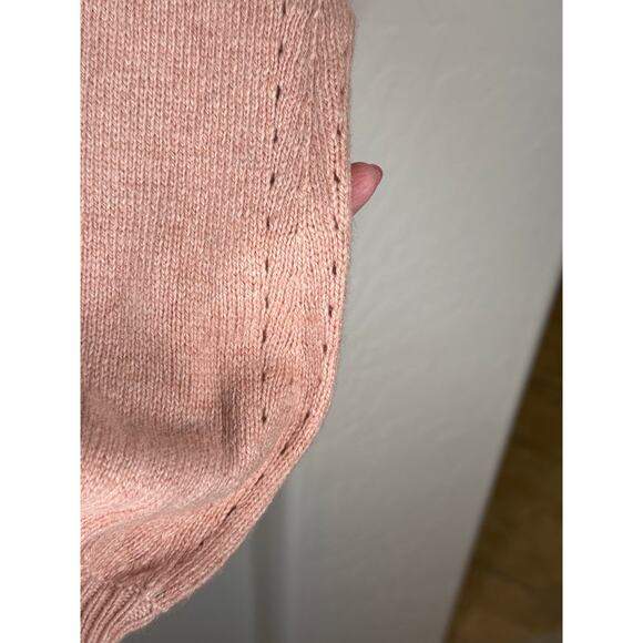 Yerse Cashmere/Wool Blend Soft Pink Mock Turtleneck Balloon Sleeve XL Sweater - Picture 5 of 7